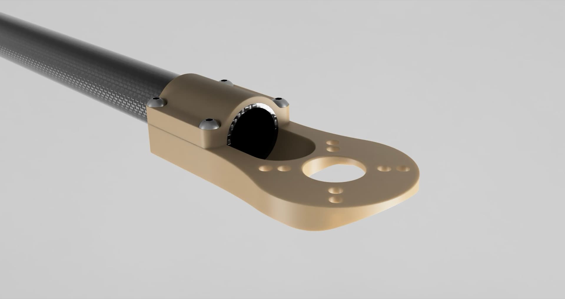 CAD model of a micro-molded PEEK clamp component