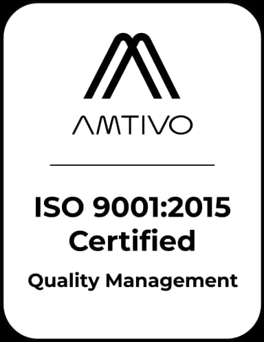 Amtivo ISO 9001:2015 品質管理系統認證標章